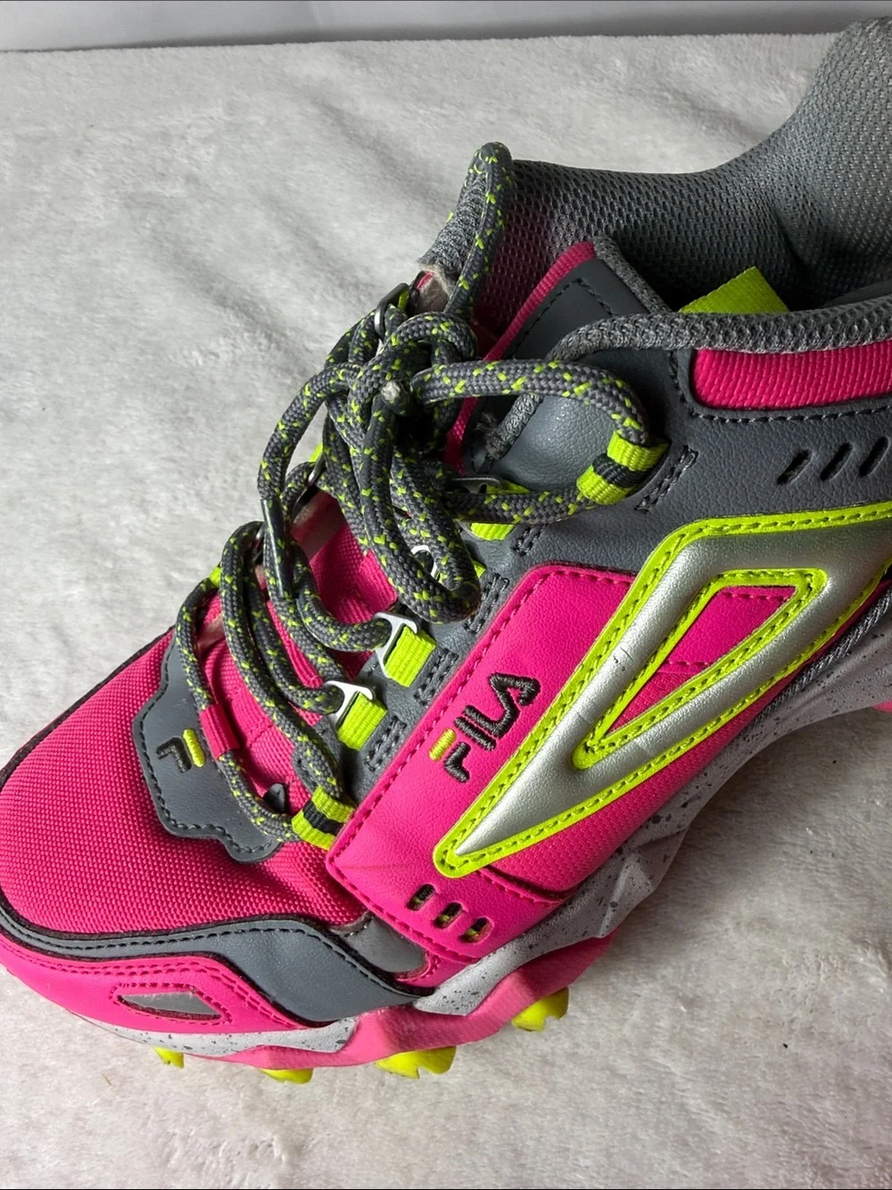 Fila Women’s Sneakers in Hot Pink, Gray and Neon Yellow
